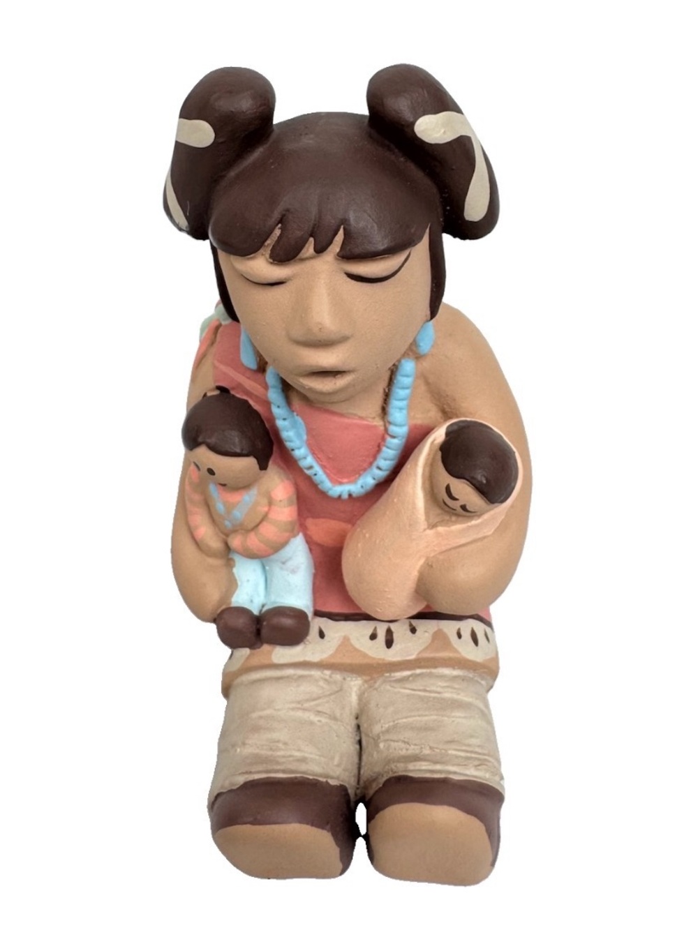 Vintage Cleo Teissedre Native American Storyteller Children Figurine 1989 Signed